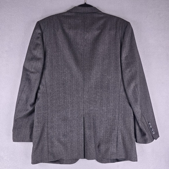 Nino Cerruti Blazer Mens 44 Gray Wool Pinstripe Sport Coat Hecht's Tailored USA‎ - Picture 9 of 11